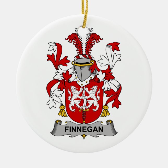 Ornamento De Cerâmica Crista da família de Finnegan (Frente)