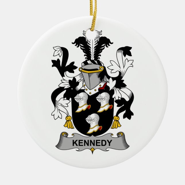 Ornamento De Cerâmica Crista da família de Kennedy (Frente)