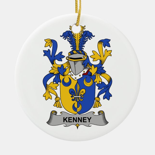 Ornamento De Cerâmica Crista da família de Kenney (Frente)