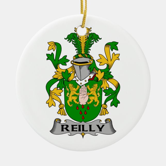 Ornamento De Cerâmica Crista da família de Reilly (Frente)