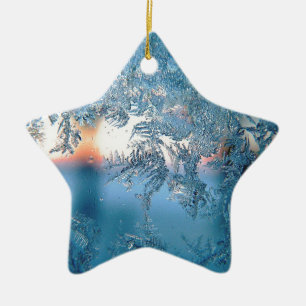 Ornamento De Cerâmica Cristais de Gelo de Vidro Fosco de Inverno Elegant