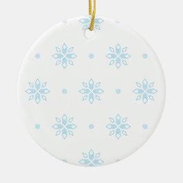Ornamento De Cerâmica Cristais de gelo em azul