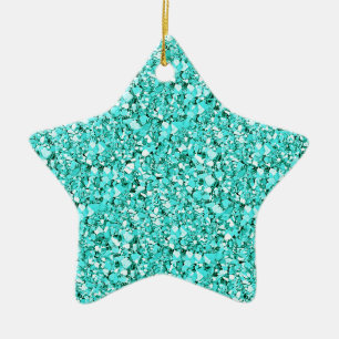 Ornamento De Cerâmica Cristais de quartzo drusy - azul água-marinha