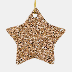 Ornamento De Cerâmica Cristais de quartzo Druzy - cor de ouro rosa