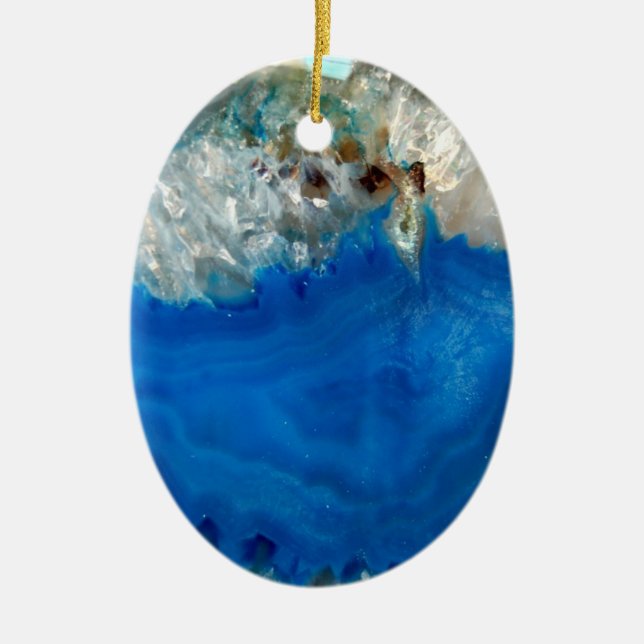 Ornamento De Cerâmica cristal azul (Frente)