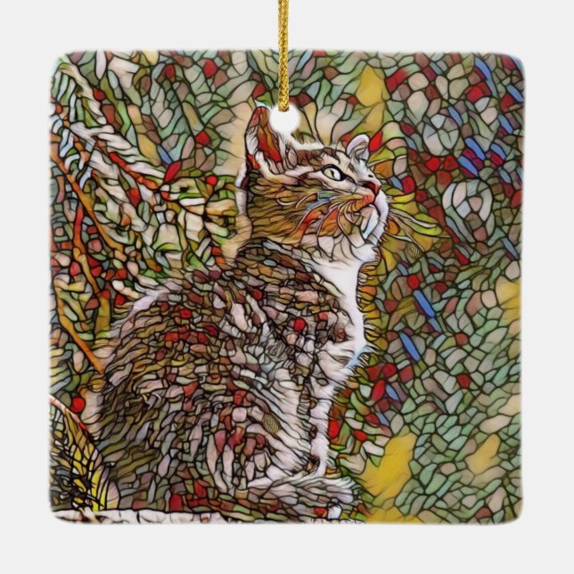 Ornamento De Cerâmica Cristina de Vidro Estendida (Verso)