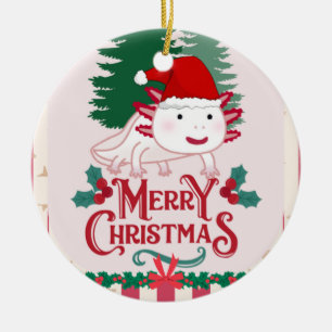 Ornamento De Cerâmica Cristmas axolotl