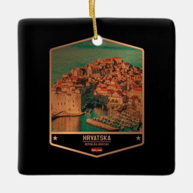 Ornamento De Cerâmica Croácia (Frente)