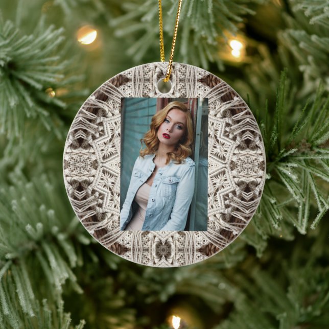 Ornamento De Cerâmica crochê tribal boho chic (Árvore)