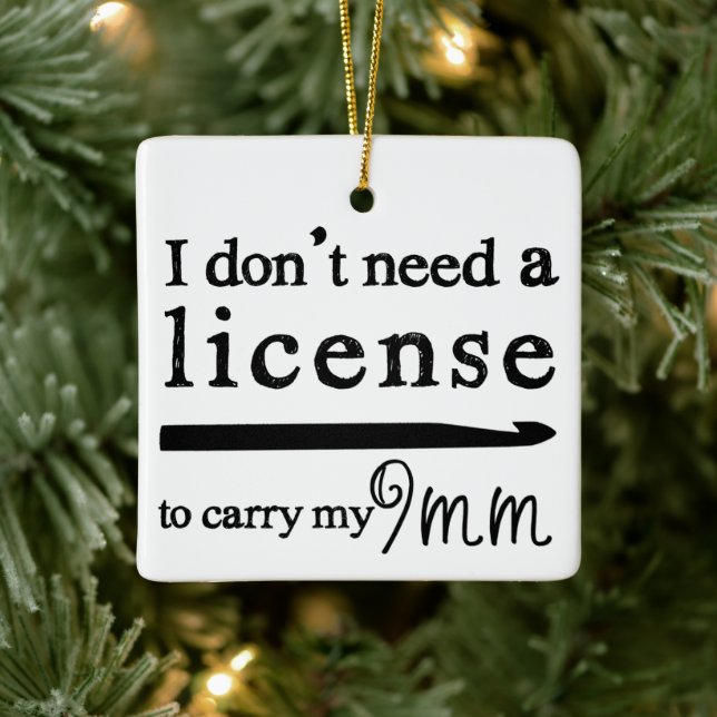 Ornamento De Cerâmica Crochet Hook License Crafts (Árvore)