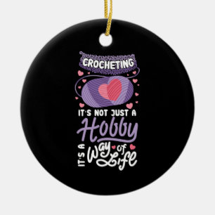 Ornamento De Cerâmica Crocheting