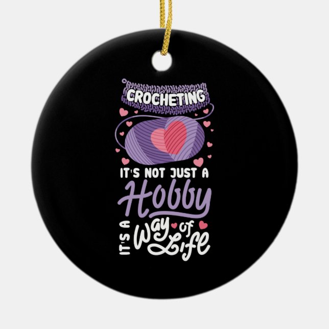 Ornamento De Cerâmica Crocheting (Frente)