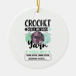 Ornamento De Cerâmica Crocheting - Crochet Preenche Meus Dias