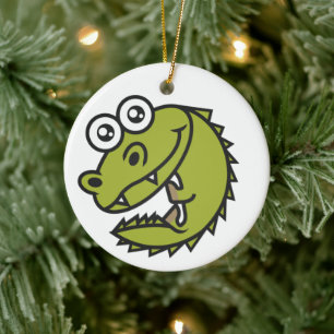 Ornamento De Cerâmica Crocodilo de Bebê Cute