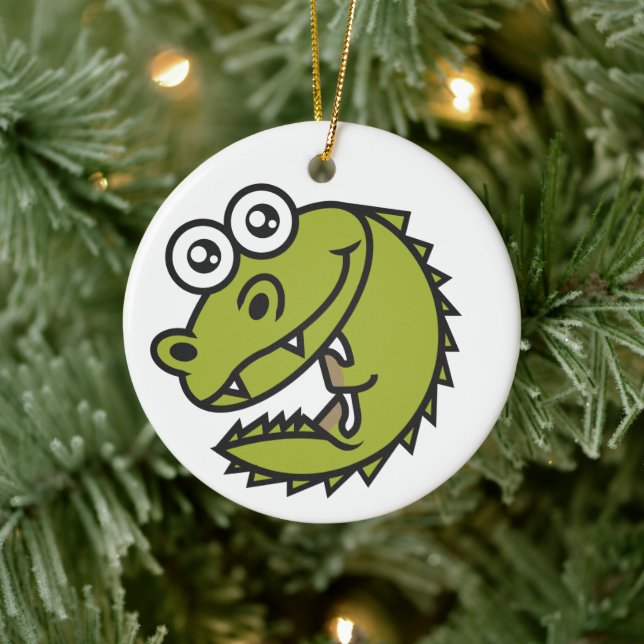 Ornamento De Cerâmica Crocodilo de Bebê Cute (Árvore)