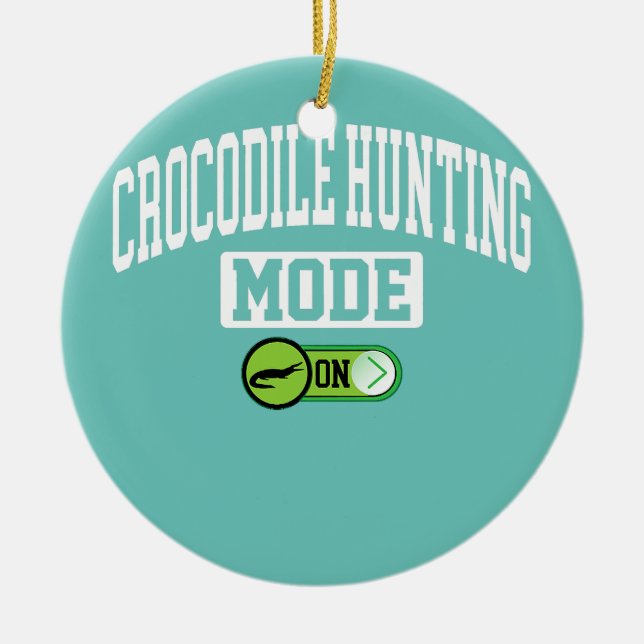 Ornamento De Cerâmica Crocodilo Hunting Mode em Alligators Hunter (Frente)