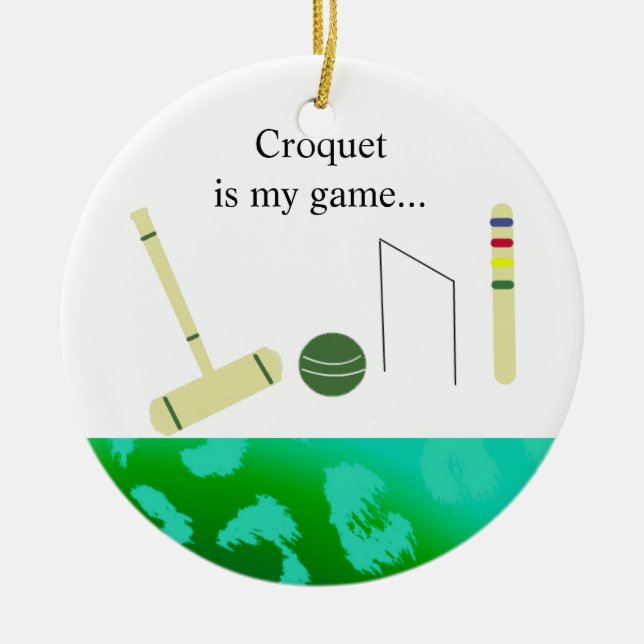 Ornamento De Cerâmica Croquet é o meu Jogo (Frente)