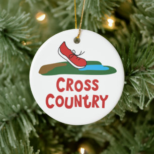 Ornamento De Cerâmica Cross Country Running