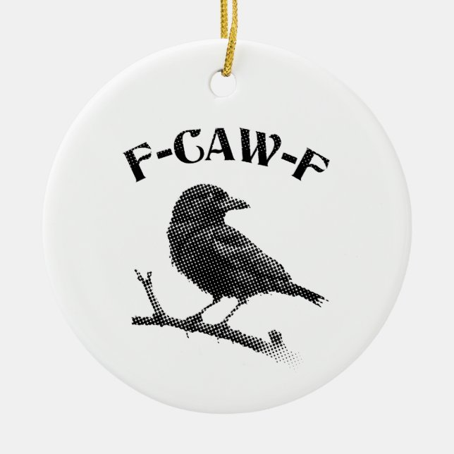 Ornamento De Cerâmica Crow F-CAW-F Halloween (Frente)