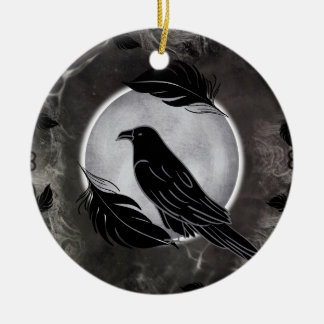 Ornamento De Cerâmica Crow Halloween