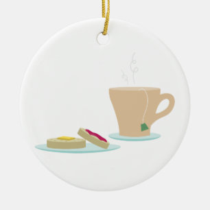 Ornamento De Cerâmica Crumpets e chá