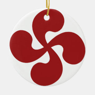 Ornamento De Cerâmica Cruz Basca Vermelho Lauburu
