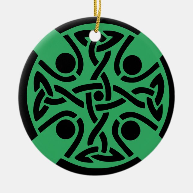 Ornamento De Cerâmica Cruz Cristã Celta (Frente)