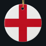 Ornamento De Cerâmica Cruz das Ruas George ~ Flag da Inglaterra<br><div class="desc">Bandeira da Inglaterra com a Cruz de Santo George.</div>