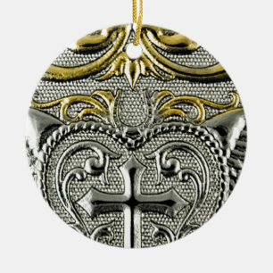 Ornamento De Cerâmica cruz de prata metálica da cristandade religiosa