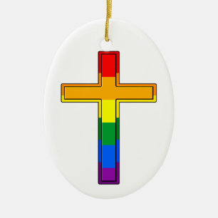 Ornamento De Cerâmica Cruz Gay
