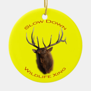 Ornamento De Cerâmica Cruzamento dos animais selvagens do Slow Down