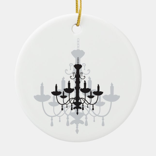 Ornamento De Cerâmica Crystal Chandelier Black Gothand Shadow (Frente)