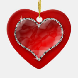 Ornamento De Cerâmica Crystal Heart