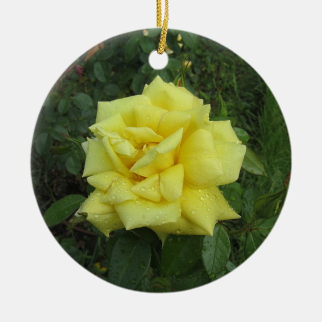 Ornamento De Cerâmica Cubist Rose (Frente)