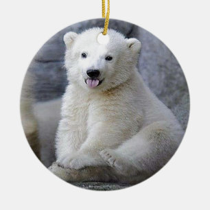 Ornamento De Cerâmica Cubo Polar Bear