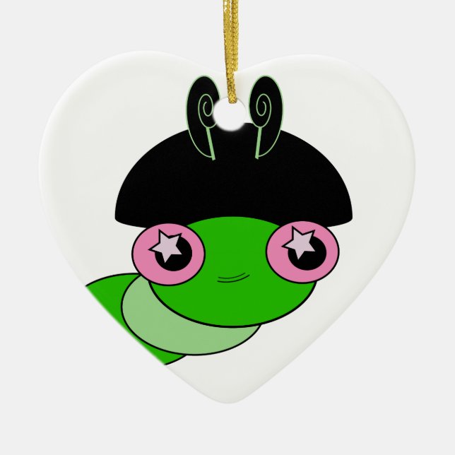 Ornamento De Cerâmica Cuja lagarta (Frente)