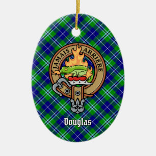 Ornamento De Cerâmica Cumeeira do Clã Douglas sobre Tartan