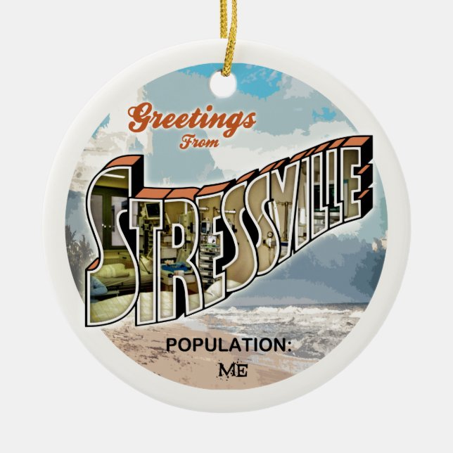 Ornamento De Cerâmica Cumprimentos fatigantes (Frente)