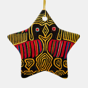 Ornamento De Cerâmica Cuna Indian Mola Duck Design