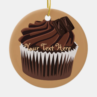 Ornamento De Cerâmica Cupcake do chocolate