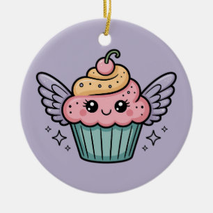 Ornamento De Cerâmica Cupcake Kawaii