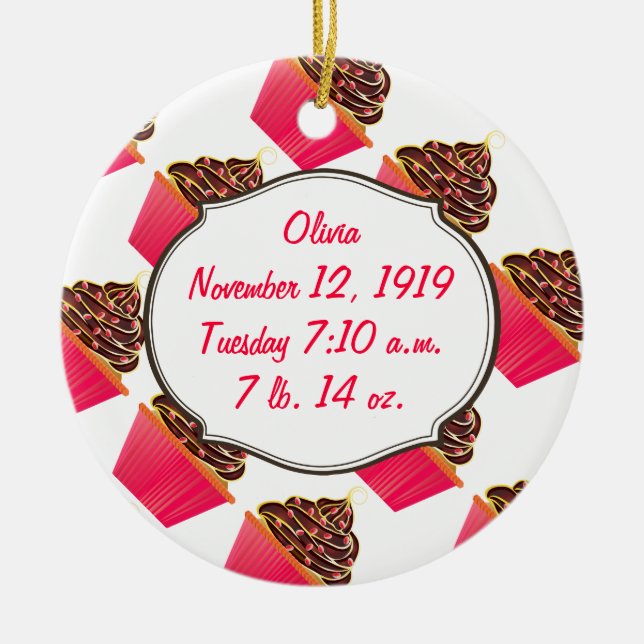 Ornamento De Cerâmica Cupcakes (Frente)