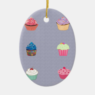 Ornamento De Cerâmica Cupcakes