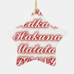 Ornamento De Cerâmica Cupcakes Vermelhos Vodka Hakuna Matata DIVERTIDO.