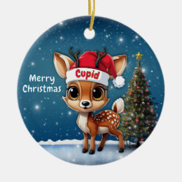 Ornamento De Cerâmica Cupid Baby Deer, Fawn, Doe, Reindeer🦌 🎄