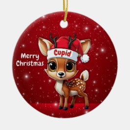 Ornamento De Cerâmica Cupid Baby Deer, Fawn, Doe, Reindeer🦌 🎄