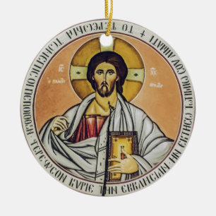 Ornamento De Cerâmica Cúpula Pantocradora de Jesus Cristo da Igreja