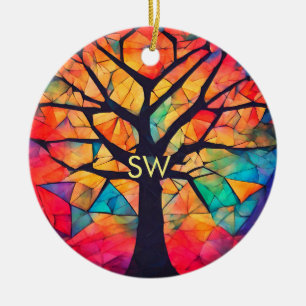 Ornamento De Cerâmica cura geométrica colorida coach de yoga adicionar l