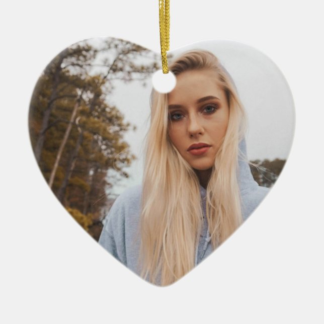 Ornamento De Cerâmica Custom Birthday Photo Ornaments – Keepsakes (Frente)