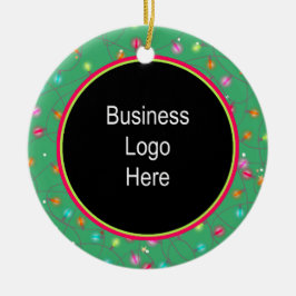 Ornamento De Cerâmica Custom Business Logo Christmas Holiday Lights 